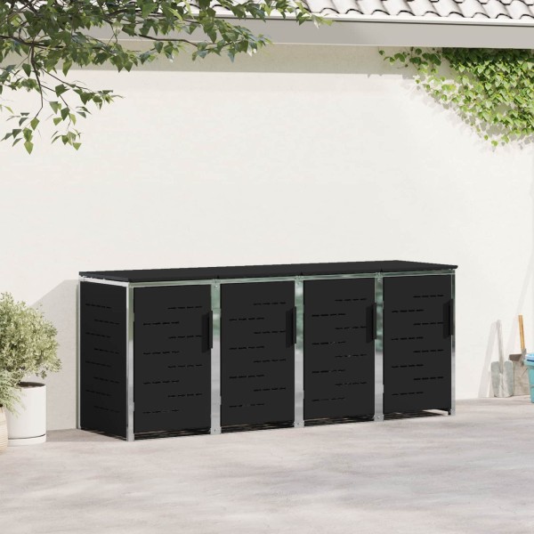 Waste bin storage for 4 Bins 240L Stainless steel