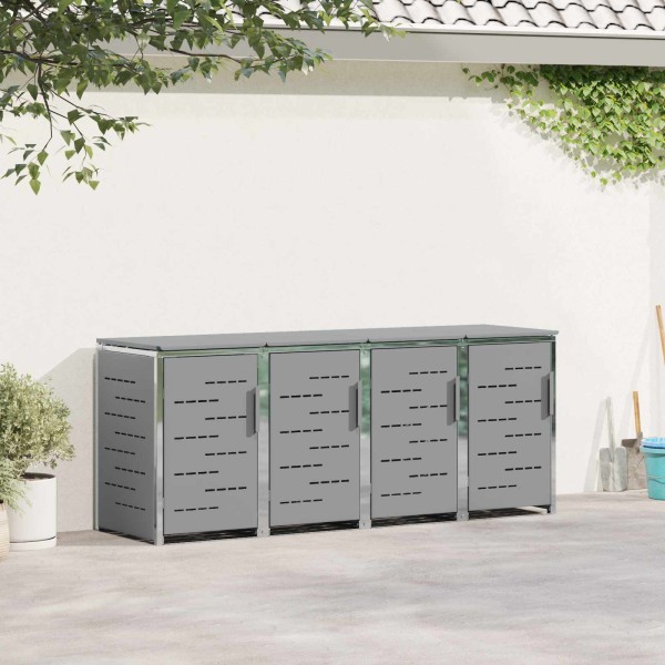 Waste bin storage for 4 Bins 240L Stainless steel