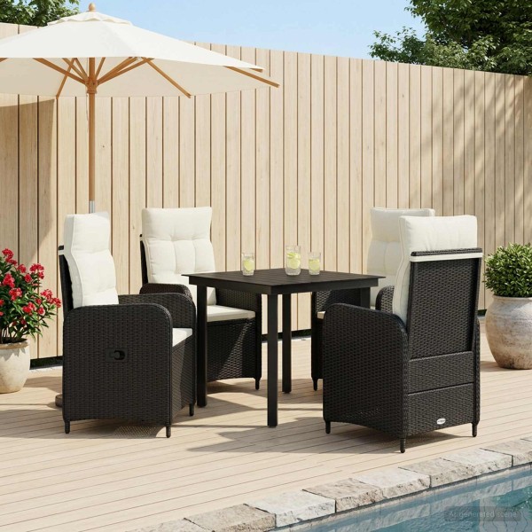 Sofa Table Set 5 pcs. Black and creamy white