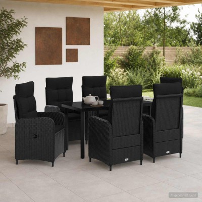 Sofa Table Set 7 pcs. Black