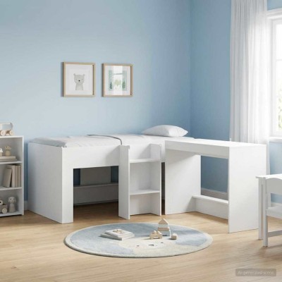 Children's High Bed White...