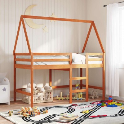 Loft bed frame Wax Brown 90...