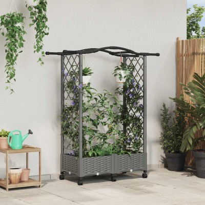 Raised bed with slats and...