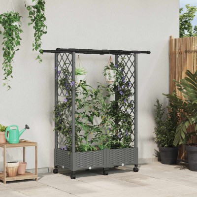 Raised bed with slats and...