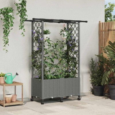 Raised bed with slats and...