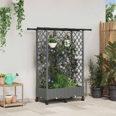 Raised bed with slats and...