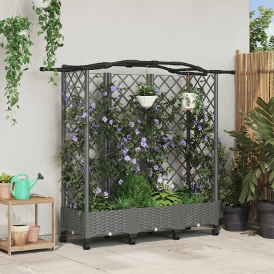 Raised bed with slats and...