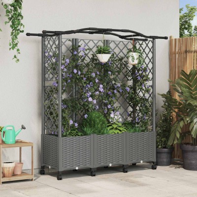 Raised bed with slats and...