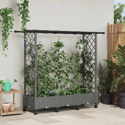 Raised bed with slats and...
