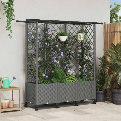 Raised bed with slats and...