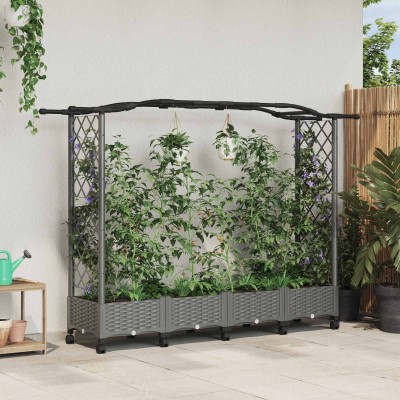 Raised bed with slats and...