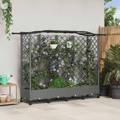 Raised bed with slats and...