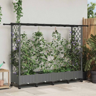 Raised bed with slats and...