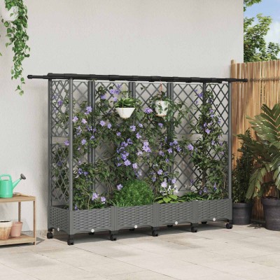 Raised bed with slats and...