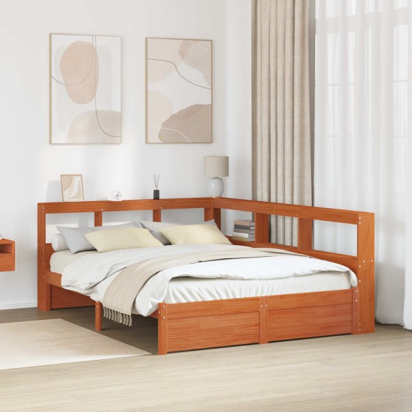 Bookcase Bed with Headboard with Storage Solid Pine Wood