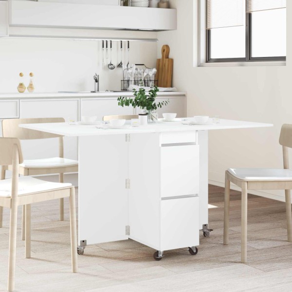 Dining table 140 x 80 x 77 cm Treated wood White