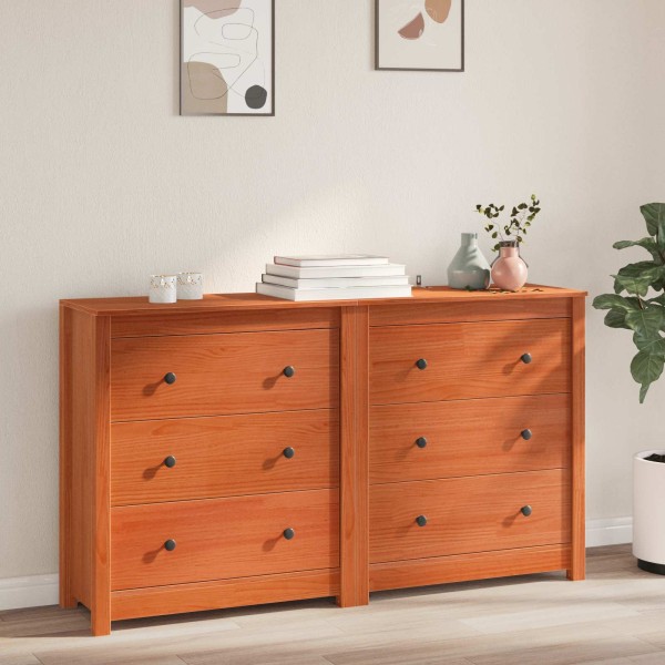 Kabal 2 pcs. Wax Brown 140 x 35 x 80 cm Solid pine wood