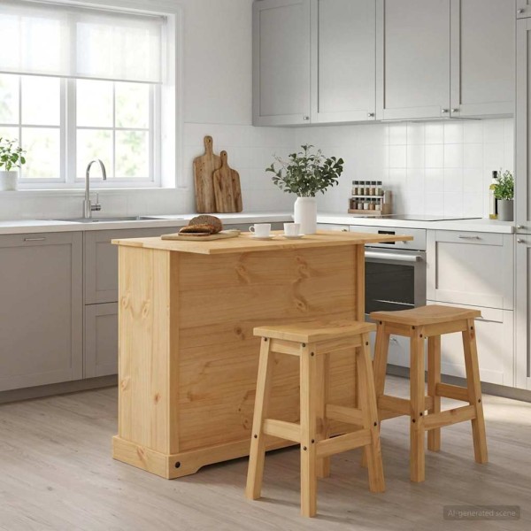 Kitchen island set 3 pcs. CORONA Honey wax