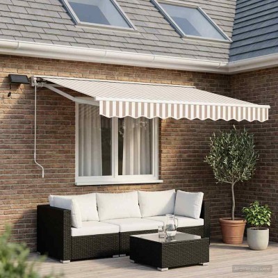 Manual awning frame with...
