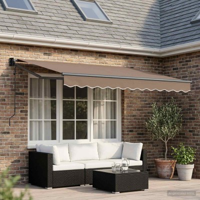 Retractable awning Taupe 3...