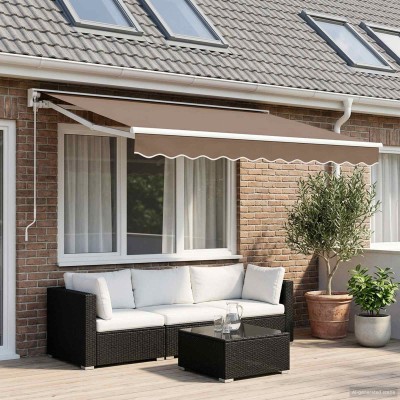 Manual folding awning Taupe...