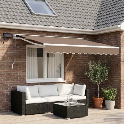 Manual awning frame with...