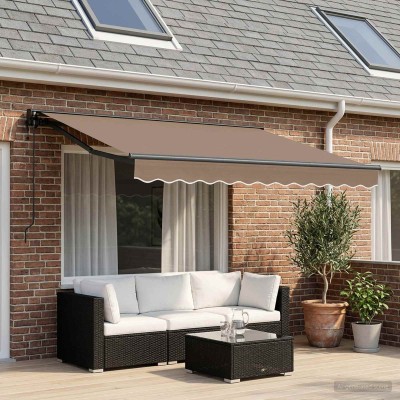 Retractable awning Taupe 3...