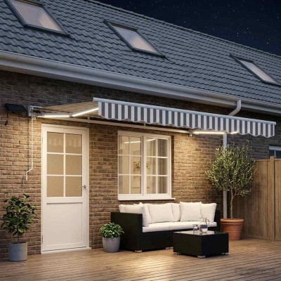 Manual awning frame with...