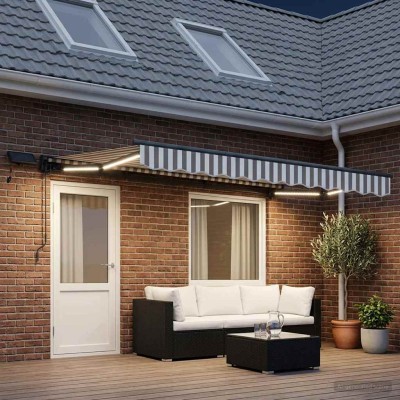 Manual awning frame with...