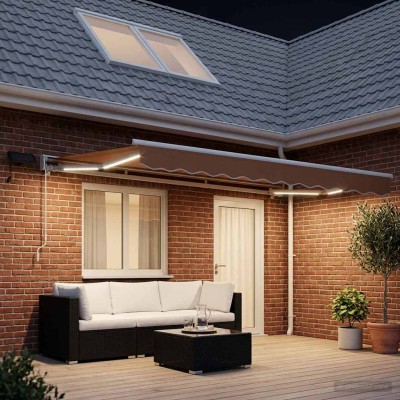 Manual awning frame with...