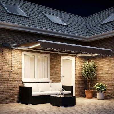 Manual awning frame with...