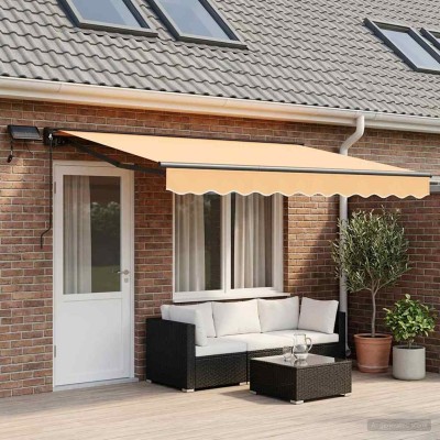 Manual awning frame with...