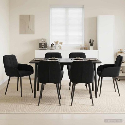 Dining chairs 6 pcs. Velvet...