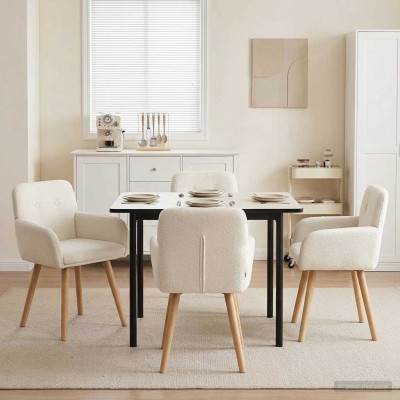 Dining chairs 4 pcs. Bouclé...