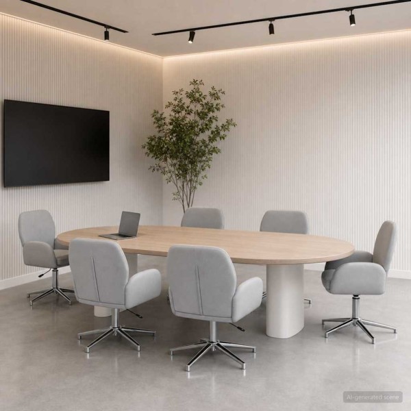 Swivel table chairs 6 pcs. 54 x 58 x 90 cm Light grey