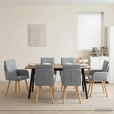 Dining chairs 6 pcs. Fabric...