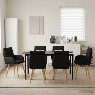 Dining chairs 6 pcs. Fabric...