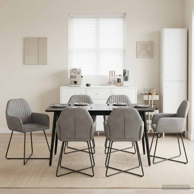 Dining chairs 6 pcs. Velvet...