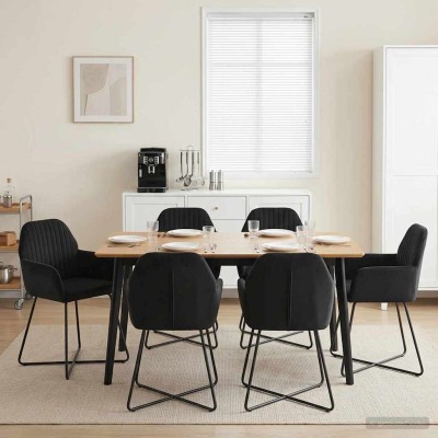 Dining chairs 6 pcs. Velvet...