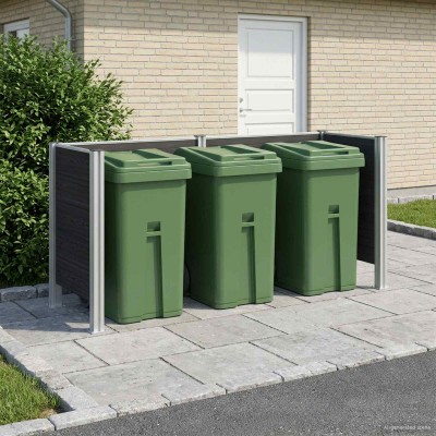 Waste container fence Gray...
