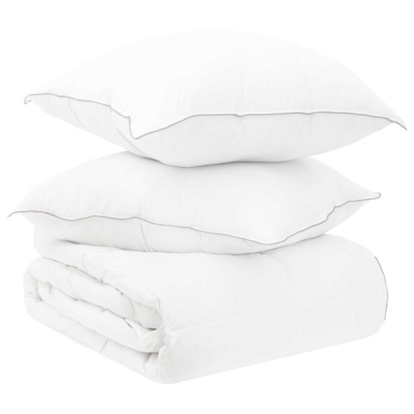 Blanket set White 155 x 220 cm Polyester, Bamboo