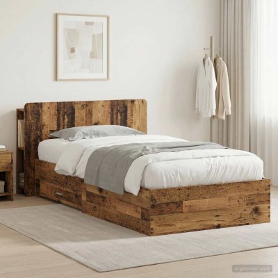 Bed frame with storage Aged...