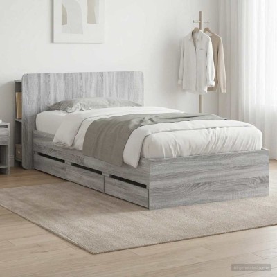Bed frame with storage and...