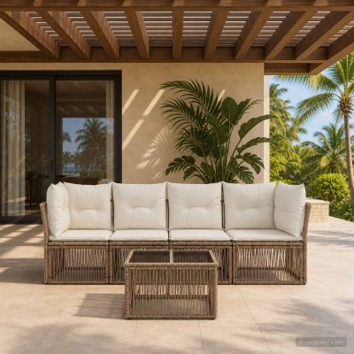Garden Sofa Set 5 pcs. Sand...