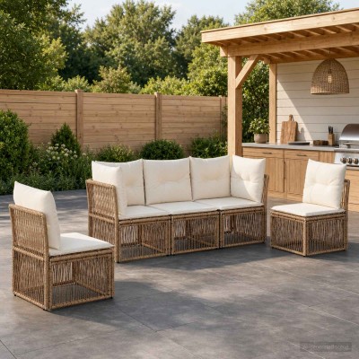 Garden Sofa Set 5 pcs. Sand...