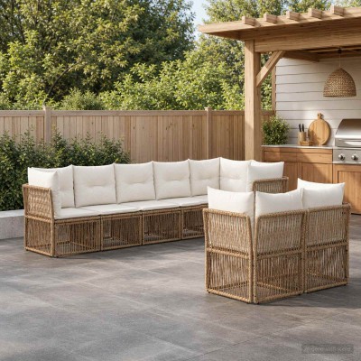 Garden Sofa Set 8 pcs. Sand...