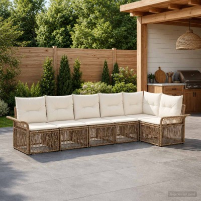 Garden Sofa Set 6 pcs. Sand...