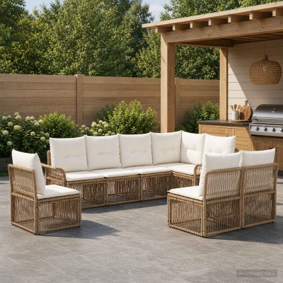 Garden Sofa Set 8 pcs. Sand...