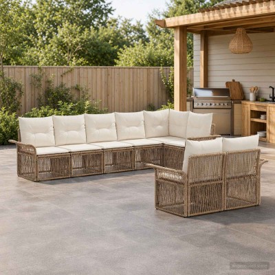 Garden Sofa Set 8 pcs. Sand...