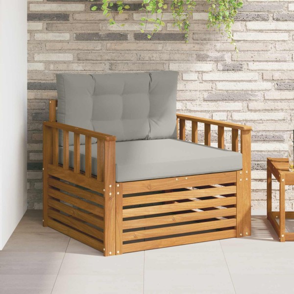 Outdoor sofa Solid acacia wood and polyester
